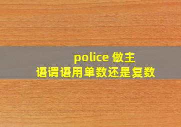 police 做主语谓语用单数还是复数